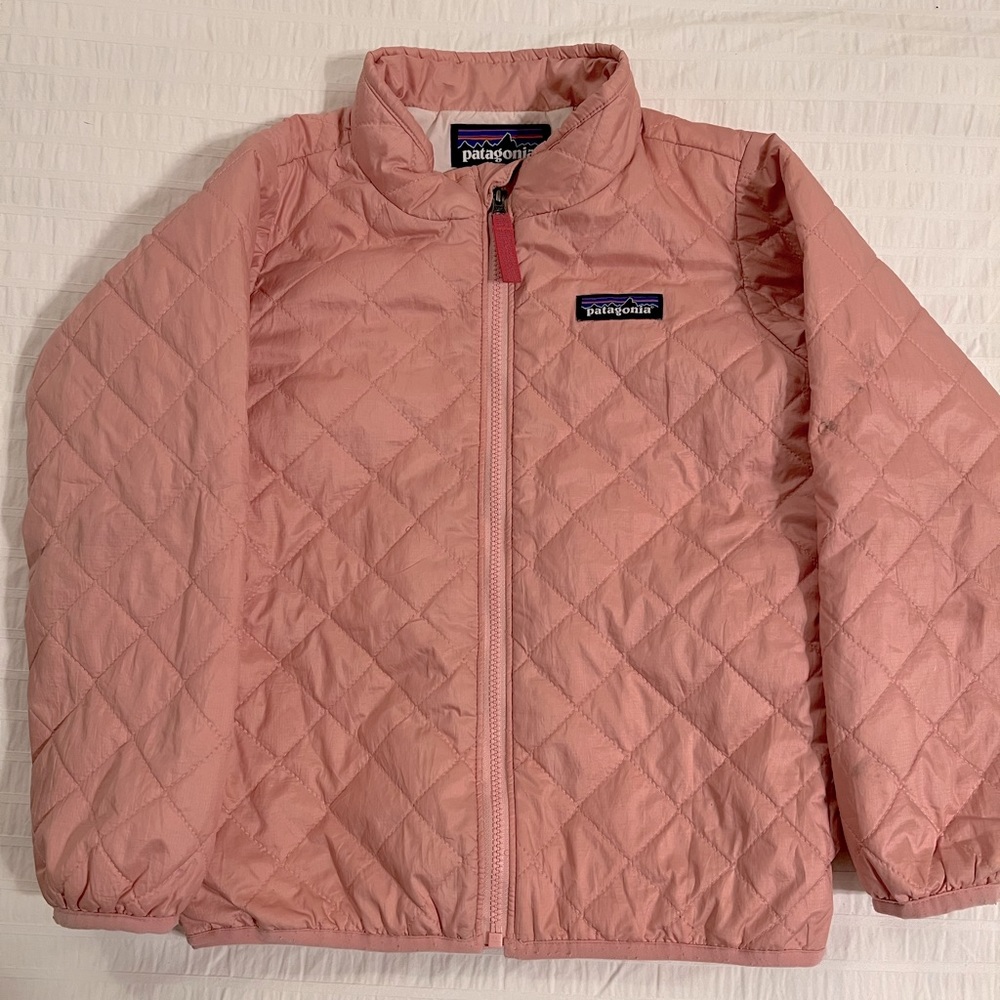 5t girls light pink Patagonia nano puff